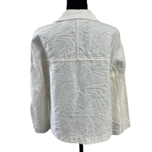 Lafayette 148 New York White Textured Jacket Medium - Picture 5 of 6